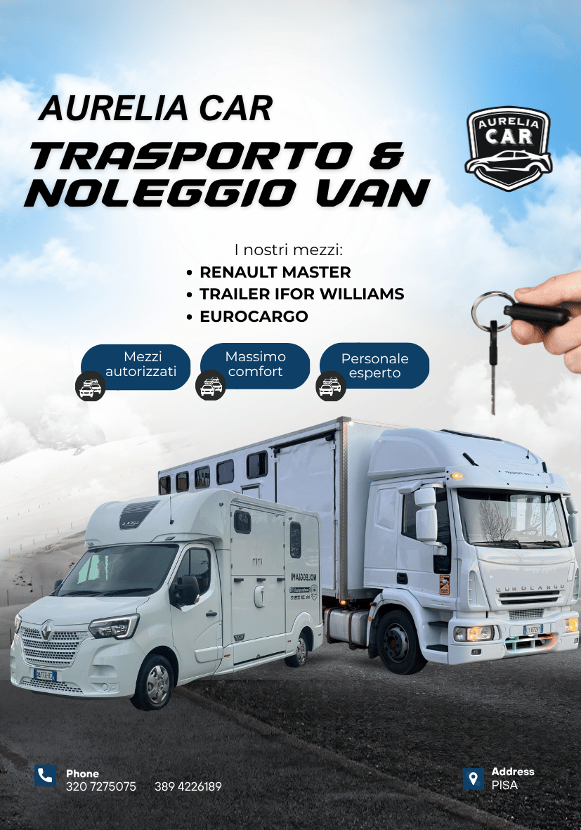 Aurelia Car: trasporto e noleggio van - Horse Move: la piattaforma per il trasporto cavalli. Noleggia mezzi, trova trasportatori. Confronta prezzi, leggi feedback, paga sicuro.